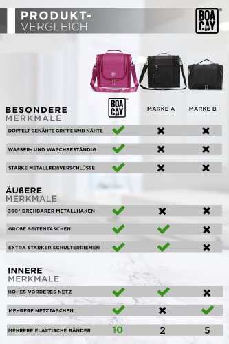 BOACAY Bardzo Duża Wisząca Kosmetyczka Podróżna dla Kobiet i Mężczyzn, - obrazek 4