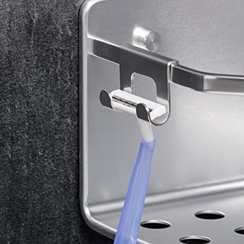 Tatay zestaw 2 półek na prysznic narożny księżycowy, 100% ze stali nierdzewnej, minimalistyczny design, 10 lat gwarancji, wymiary 20 x 20 x 5,5 cm - obrazek 5