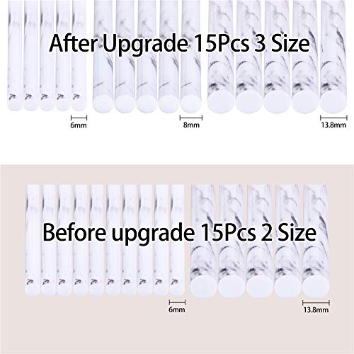 FILY DUAIU profesjonalne 15-częściowy zestaw pędzli do makijażu, z marmuru, do podkładu, korektora i cieni do powiek, w eleganckim pudełku prezentowym z marmurowego wiaderka. - obrazek 4