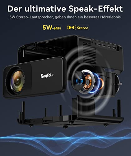 Projektor 4 K, 9500 l Full HD Native 1920 x 1080p, mini projektor, WiFi Bluetooth do wyświetlacza 4K 300", przenośny projektor LCD LED, kino domowe/na zewnątrz/konferencje, do iOS/Android/TV Stick, z Plecak - obrazek 6