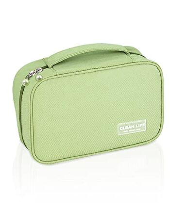 LELE LIFE Wisząca kosmetyczka z odłączaną przezroczystą torbą, wodoodporna kosmetyczka do makijażu, podróżny organizer na kosmetyki, makijaż, pędzle, ZIELONY, Kosmetyczka