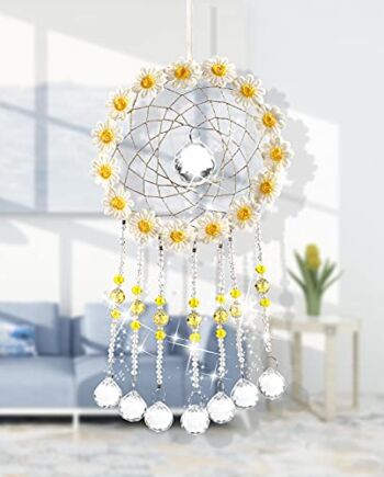 Kryształowy łapacz słońca, uzdrawiający kryształowy łapacz snów, ozdoba w kształcie anioła stróża, wielokolorowa, przezroczysta szklana kulka, pryzm, wiszące ornamenty do dekoracji ogrodu