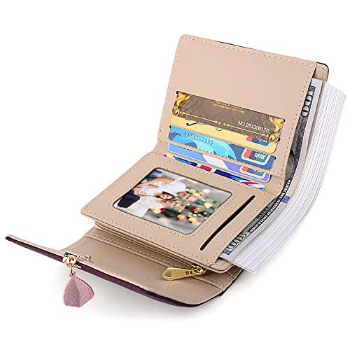 Portfel damski z gładkiej i miękkiej sztucznej skóry, mały i krótki, w - obrazek 5