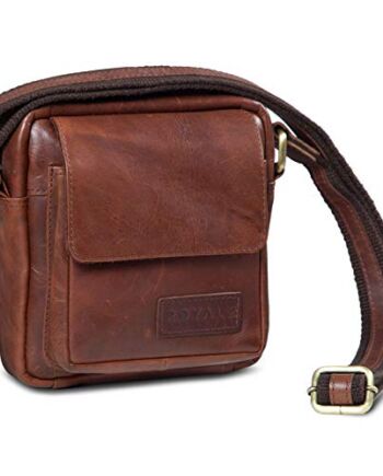 ROYALZ "Austin" nowoczesna torba na ramię z prawdziwej skóry, mała męs