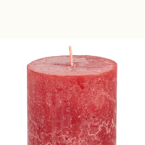 Smart-Planet® Świece Ambiente Boże Narodzenie – zestaw 4 czerwonych świec adwentowych wysokość 8/10/12/14 cm Ø 6,8 cm kolor czerwony Adwent wieniec bożonarodzeniowy - obrazek 4