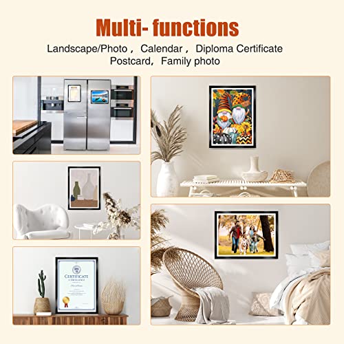 GHHKUD Zestaw 2 ramek do malowania diamentami, rama do malarstwa diamentowego 30 x 40 cm, magnetyczna rama z tworzywa sztucznego, samoprzylepna, rama do malowania diamentowego z haczykami, rama na ścianę, okna i drzwi (czarna) - obrazek 3