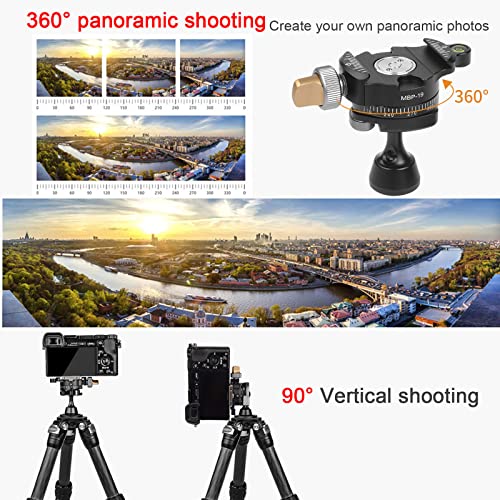 FOTOBETTER Stół mini statyw do aparatu, lekki mini statyw podróżny z głowicą kulową 360 stopni, szybkozaciskowy 1/4 cala, płyta do lustrzanki DSLR (MTA03 + MBP19 (DE)) - obrazek 3