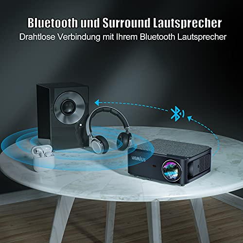 WiMius 7500 L Projektor wideo, Full HD 1080P, WiFi, Bluetooth, 4K - obrazek 6