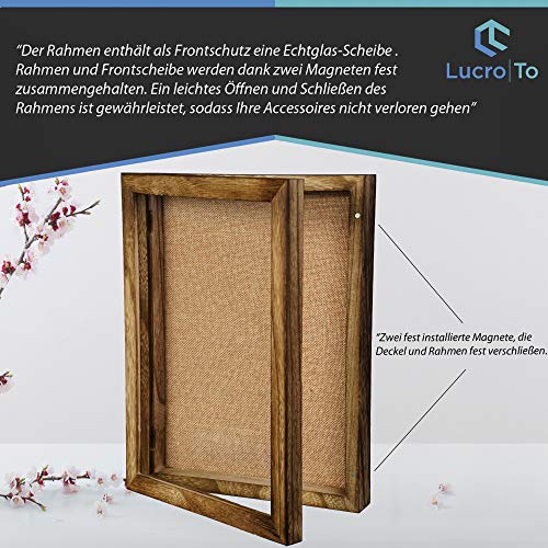 LucroTo Drewniana ramka na zdjęcia 3D do napełniania brązowa (20,3 x 25,4 x 5,7 cm) I wszechstronne zastosowanie jako prezent pieniężny lub prezent ślubny wraz z akcesoriami - obrazek 6