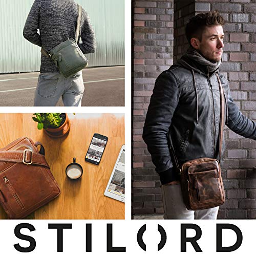 STILORD 'Jamie' skórzana torba mêska torba na ramiê ma³a Vintage Messe - obrazek 2