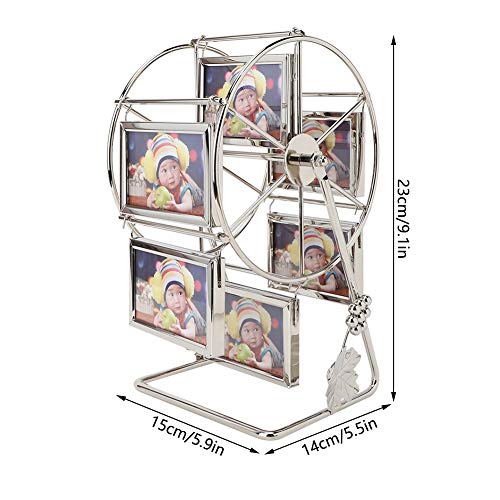 ciciglow Ramka na zdjęcia ze zdjęciem, dekoracja, biurko, blat stołu w stylu vintage, metalowa, obrotowa ramka na zdjęcia - obrazek 6