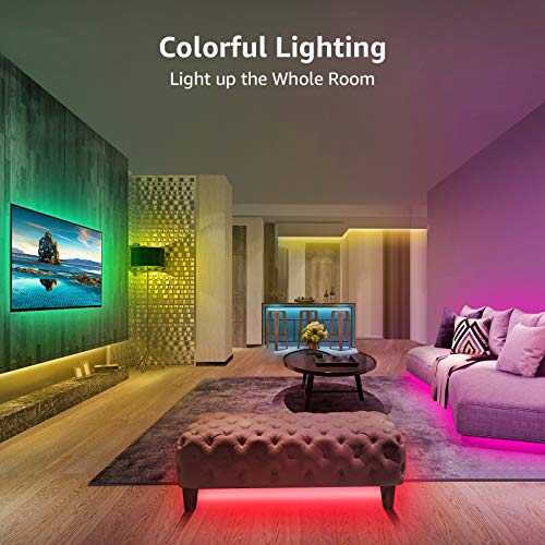 Lepro Taśma LED 20 m (2 x 10 m) RGB zestaw 5050 SMD 600 taśm LED, 12 V, taśma samoprzylepna LED, elastyczna taśma świetlna LED, łańcuch świetlny IP20, listwa LED, łańcuch z możliwością ściemniania, zasilacz i kontroler w zestawie - obrazek 7