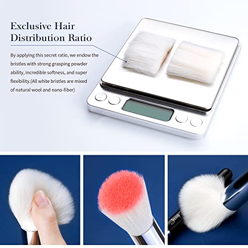 Jessup Marka 25 szt. profesjonalny zestaw pędzli do makijażu uroda kosmetyczna podkład pudrowy korektor cieni do powiek mieszanie różu rozświetlacz naturalne syntetyczne szczotki do włosów (czarny/srebrny) - obrazek 8