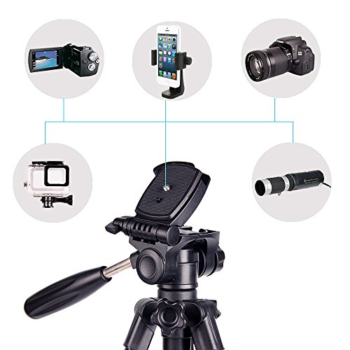 CAMBOFOTO Traveller aluminiowy statyw trójnożny 160 cm mały statyw z głowicą Pan do aparatu DSLR Canon Nikon Sony - obrazek 7