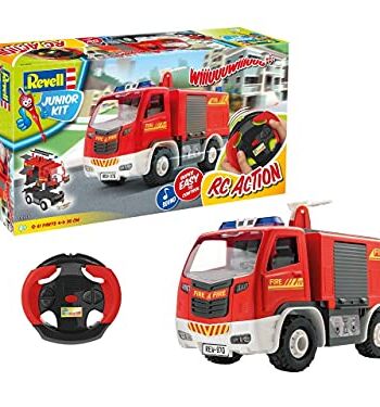Revell Control 00970 zdalnie sterowany samochód strażacki dla dzieci z pilotem zdalnego sterowania 2,4 GHz, czerwony
