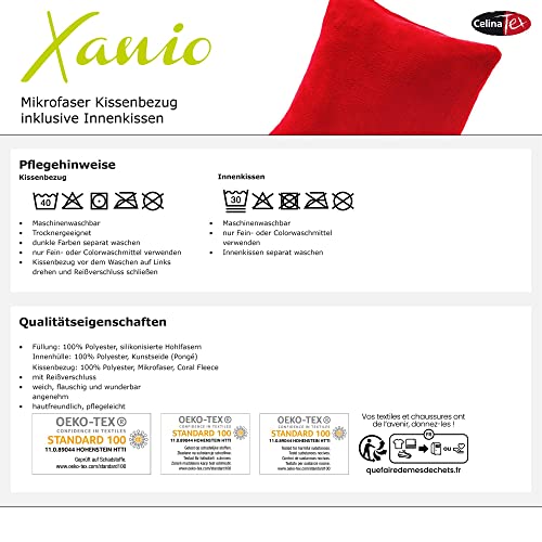 CelinaTex Xanio poduszka dekoracyjna z poduszką wewnętrzną 40 x 80 cm czarna Coral-Fleece poduszka na sofę z mikrofibry poduszka do przytulania - obrazek 3