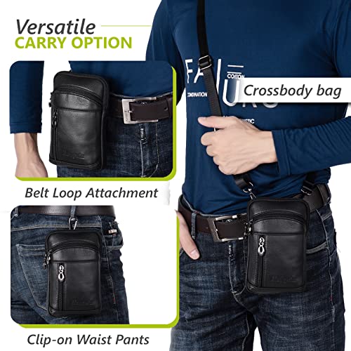 Męskie skórzane torby na ramię, małe kabury na telefon komórkowy, tore - obrazek 3