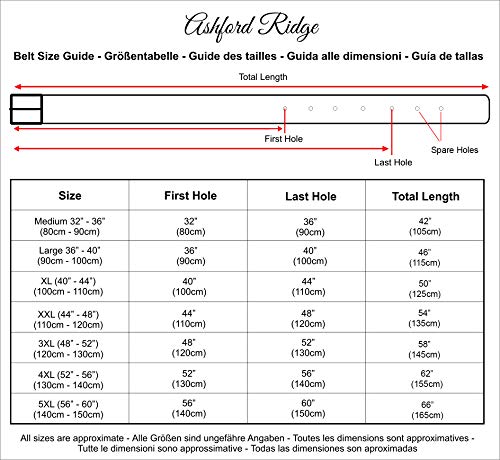 Ashford Ridge Męski 32 mm pełny skórzany pasek do spodni - obrazek 2