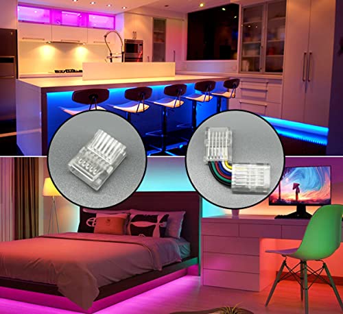 Taśma świetlna LED do taśm zestaw przedłużający, złącze w kształcie litery L, regulowane złącze narożne do 6-pinowego 12 mm RGB + CCT 5050 taśma świetlna LED - obrazek 2