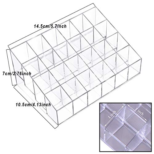 Osuter 2PCS Stojak na Szminki Organizer na Szminki Przezroczysty Ekspozycyjny Uchwyt na Kosmetyki (24 przegródki) - obrazek 5