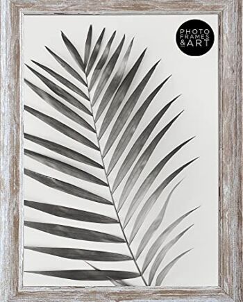 Ramka na Zdjęcia A4 Efekt Drewna Ramka 21x30 Biało-Brązowa Ramka na Zdjęcia w Stylu Vintage Shabby Chic ze Szklanym Oknem