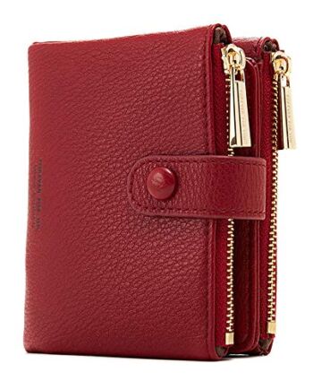 Damski portfel, skóra PU, mały portfel dla kobiet, czerwony