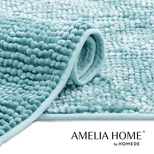 AmeliaHome mata łazienkowa 70 x 120 cm, antypoślizgowy dywanik łazienkowy Bati, jasnoniebieski - obrazek 5