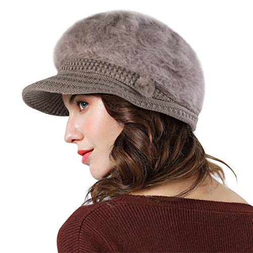 Czapka z daszkiem gazeciarz czapka dla kobiet gruba polarowa podszewka - obrazek 6