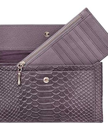 Ziilay torebka damska z pełnej skóry bydlęcej, torebka wieczorowa, torebka kopertowa, z etui na karty, burgundowy (fioletowy) - 88ZL01-PL