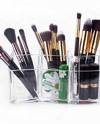 Czemo Uchwyt na pędzle do makijażu Akrylowe organizery do makijażu Szczotka kosmetyczna Cylinder Przezroczysty (2)