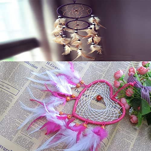 4 sztuki pierścieni łapacz snów, okrągłe gwiazdy, księżyc w kształcie - obrazek 5