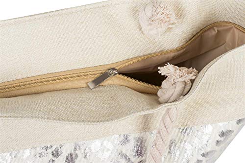 styleBREAKER Damska torba plażowa XXL z metalicznym nadrukiem zwierzęc - obrazek 5