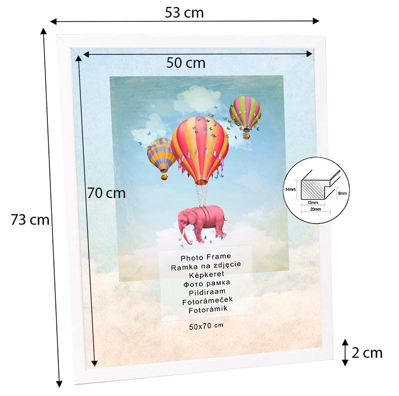 Postergaleria | Ramka na zdjęcia, drewniana, biała | 50x70 cm - obrazek 6