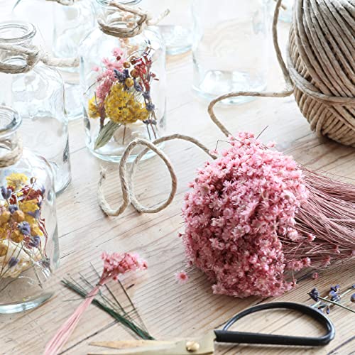 Szklany świecznik z suszonymi kwiatami, zestaw 2 świeczników, dekoracj - obrazek 4