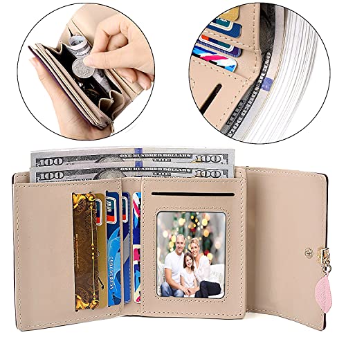 Portfel damski z gładkiej i miękkiej sztucznej skóry, mały i krótki, w - obrazek 4