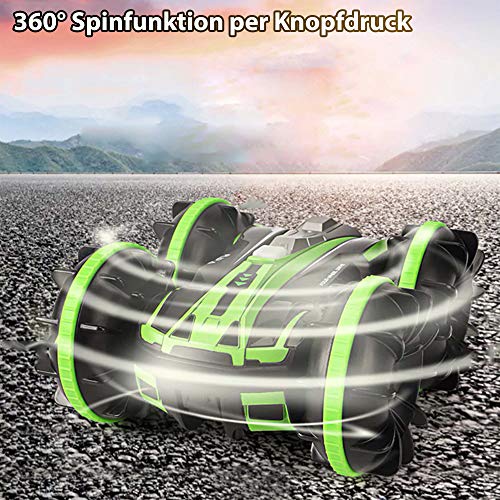 2 w 1 zdalnie sterowany pojazd na wodę i lądzie, model ampfibii, Stunt-Auto, Crawler-Car w zestawie pilot zdalnego sterowania 2,4 GHz, akumulator i kabel do ładowania, kompletny zestaw - obrazek 4