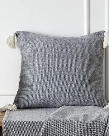 Appletree Loft - Kaidon - Poduszka wypełniona 100% bawełny z recyklingu - 43 x 43 cm w kolorze granatowym