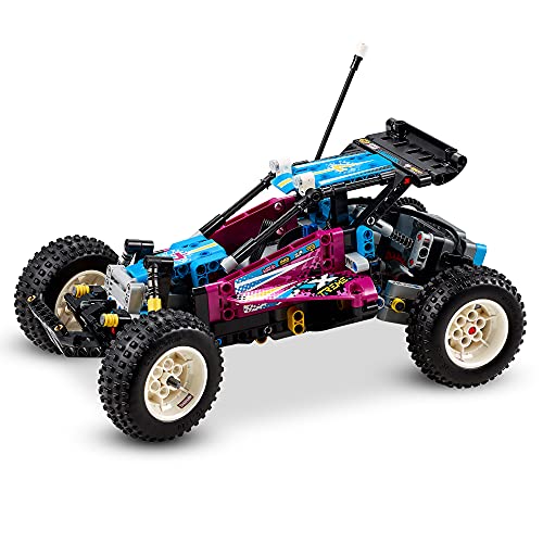 LEGO 42124 Technic Off-Road Buggy, Retro Control + aplikacja zdalnie sterowana zabawka samochód, zestaw modelowy z dźwiękiem, pomysł na prezent dla chłopców i dziewcząt - obrazek 7