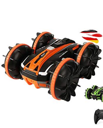 2 w 1 zdalnie sterowany pojazd na wodę i lądzie, model ampfibii, Stunt-Auto, Crawler-Car w zestawie pilot zdalnego sterowania 2,4 GHz, akumulator i kabel do ładowania, kompletny zestaw