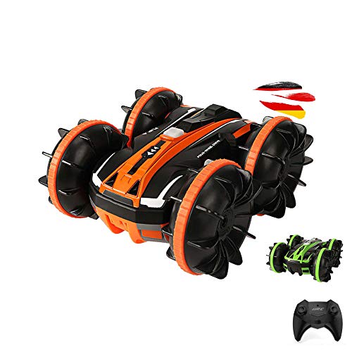 2 w 1 zdalnie sterowany pojazd na wodę i lądzie, model ampfibii, Stunt-Auto, Crawler-Car w zestawie pilot zdalnego sterowania 2,4 GHz, akumulator i kabel do ładowania, kompletny zestaw
