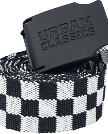 Urban Classics UC Canvas Belt Checkerboard 150 cm unisex pasek czarny/