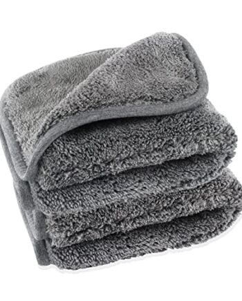 LOYOCAR 2 x miękka ściereczka premium do polerowania 40 x 40 cm – delikatna i chłonna o gramaturze 1200 g/m² – chroniąca lakier ściereczki z mikrofibry do polerowania samochodu – szara ściereczka z mikrofibry do pielęgnacji samochodu