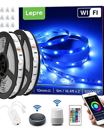 Lepro Taśma LED Alexa 10 m, 2 x 5 m, RGB, możliwość ściemniania, 300 d