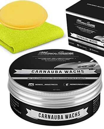 Momo's Garage ® Carnauba politura + wosk z powłoką SiO2 High End ochrona z wyjątkowo efektem perłowym jako zestaw - wosk samochodowy - nanopowłoka -