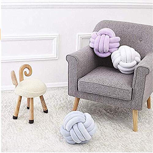 Hava Kolari Poduszka z węzłem, poduszka pluszowa, miękka poduszka z węzłem, poduszka dekoracyjna, łóżko do pokoju (średnica 20 cm, ciemnoszara) - obrazek 6