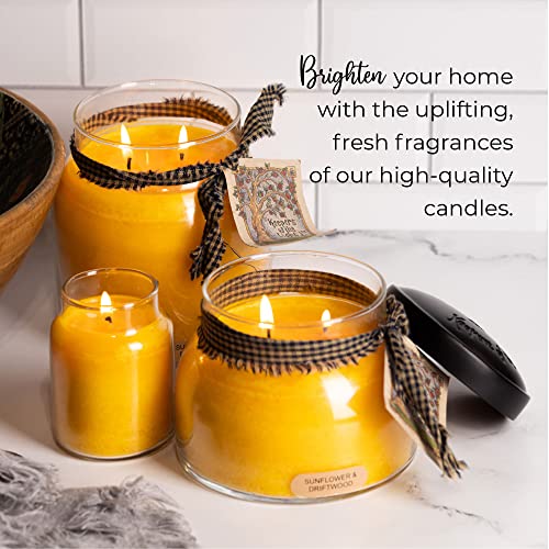 A Cheerful Giver - Słonecznik i drewno dryfujące - 974 ml świeczka zapachowa Papa z pokrywką - Keepers of The Light - 155 godzin, świeca prezentowa, żółta - obrazek 5