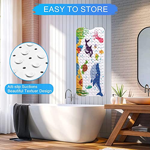 Antypoślizgowa mata do wanny premium dla dzieci. Bezzapachowy mata antypoślizgowa Iduna. Bardzo długa mata do wanny 100 x 40 cm z dziecięcymi motywami - obrazek 4