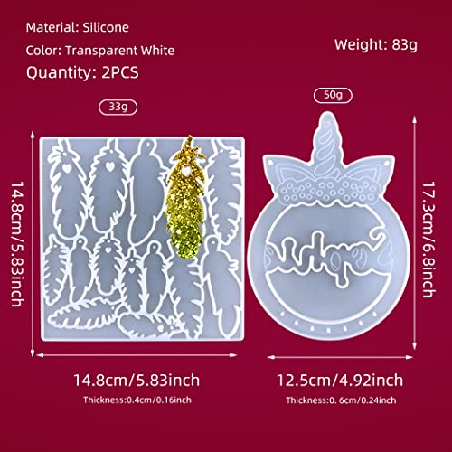 Rolin Roly 2 szt. piórko żywica formy łapacz snów silikonowa forma dzwonki wietrzne żywica żywica żywica biżuteria kryształowe formy do odlewania na ścianie wisząca ozdoba rzemiosło dekoracja domu - obrazek 3