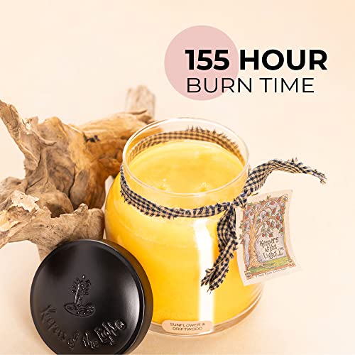 A Cheerful Giver - Słonecznik i drewno dryfujące - 974 ml świeczka zapachowa Papa z pokrywką - Keepers of The Light - 155 godzin, świeca prezentowa, żółta - obrazek 6