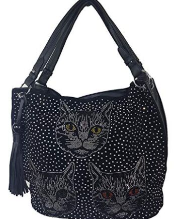 Einkaufszauber Torba Torebka Torebka Torebka Koty AS, czarny srebrny, 42x35x16 cm